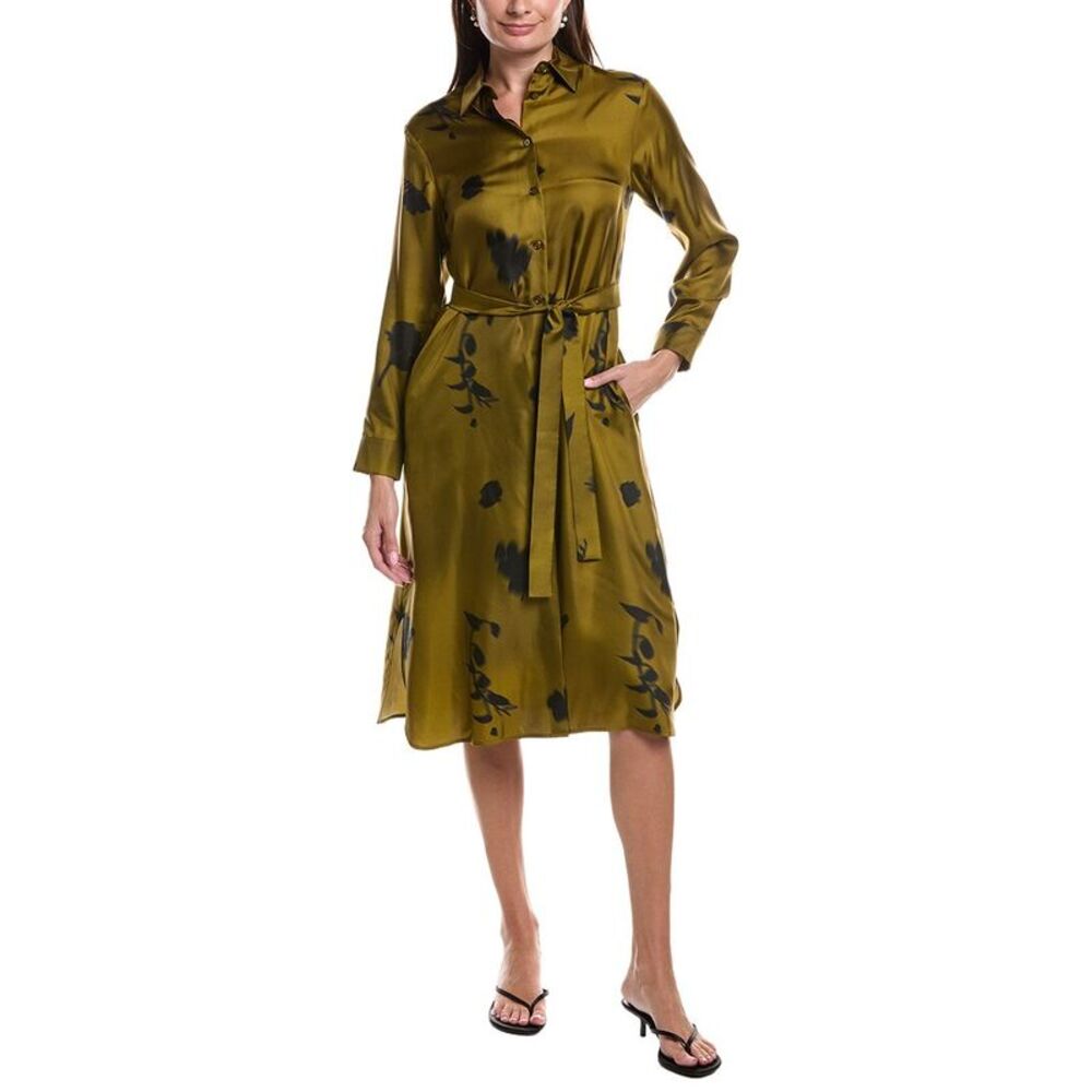Max Mara Womens  Jadi Silk Midi Dress, Green